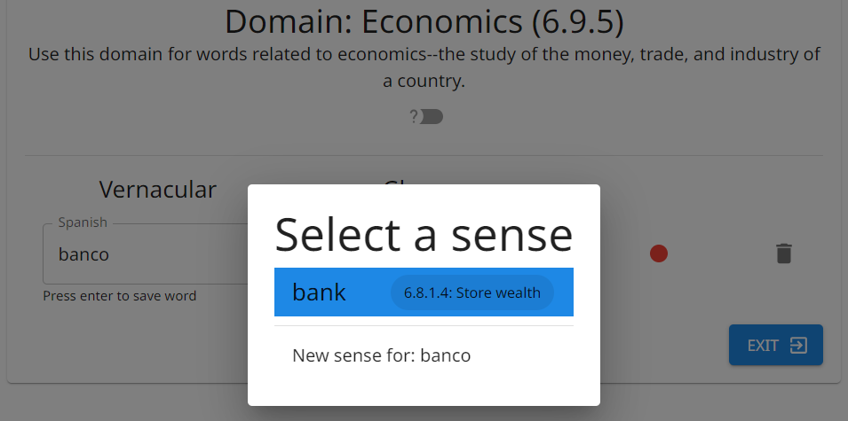 Data Entry duplicate vernacular senses